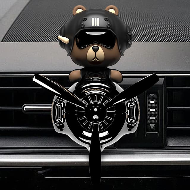 Bär Pilot Autoduft, Cartoon Autodiffusor Entlüftungsclip, Rotierende Lufterfrischer Auto, Dekoratives Auto Zubehör Innenraum, Für Entspannen, Entfernen Von Geruch