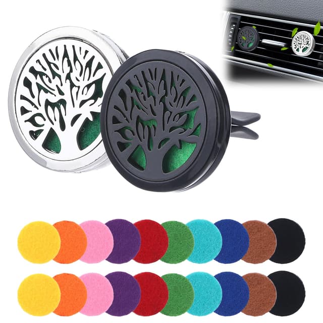 2 Stück Auto Aromatherapie, Auto Duft Zur Überdeckung von Gerüchen und Halten Die Luft Frisch, Geeignet für Büro, Zimmer oder Andere Lnnenräume Schwarz und Silber 1 ml (2er Pack)