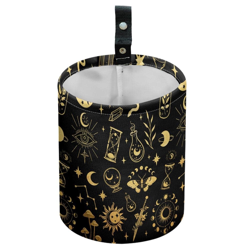 DELORIGIN Divination Magic Auto Mülleimer Wasserdicht Zum Aufhängen An Der Autositzlehne Zusammenklappbarer Mülleimer Für Fahrzeugküche Und Camping Divinationsmagie