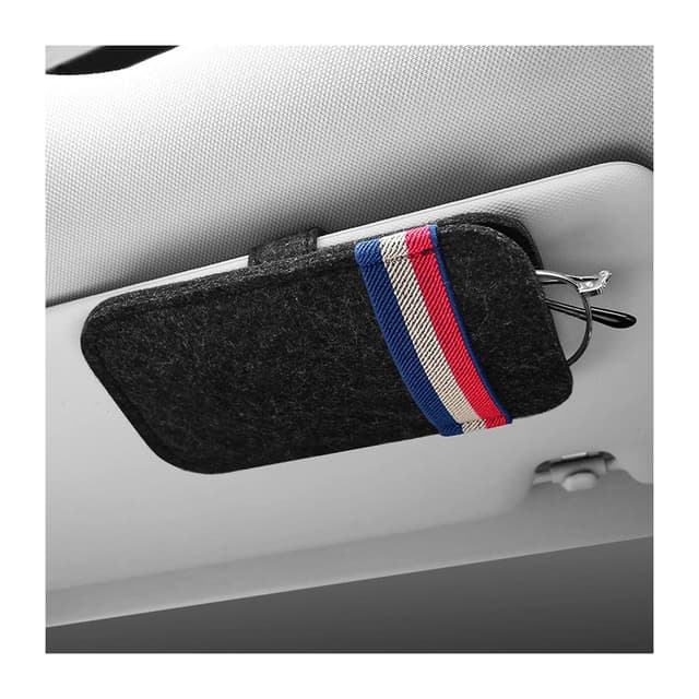 Adunsiaoto Auto Sonnenblende Sonnenbrille Organizer, Universal Auto Brillenetui, Auto Sonnenbrille Brillenetui Brillenbox, Automotive Innenraum Visier Zubehör(Schwarz)