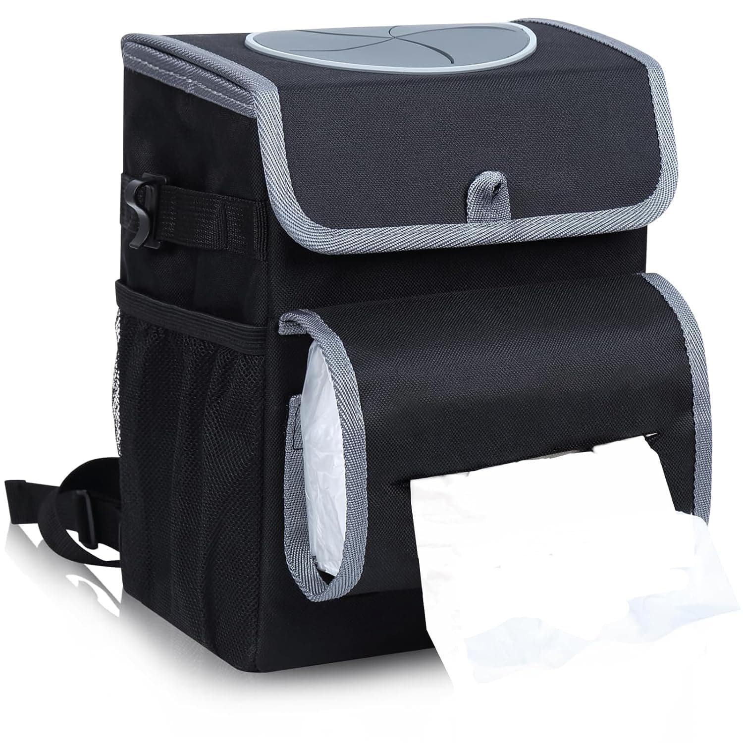 Generisch Auto-Mülleimer mit Deckel – Auto-Mülleimer zum Aufhängen mit Tissue Dispenser