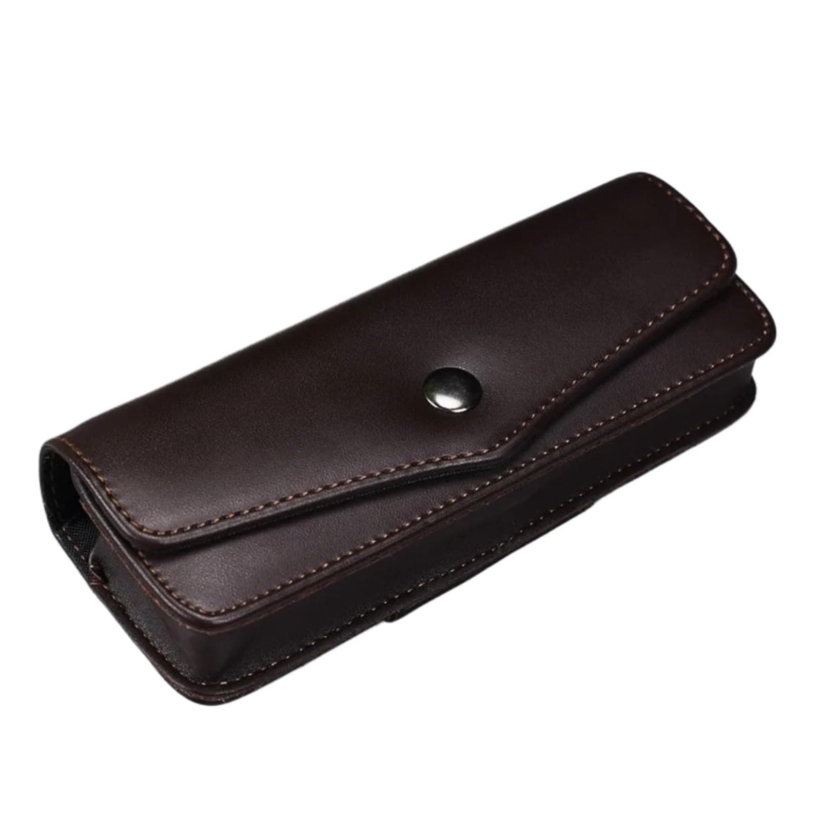 LYXYGMV Gürtel Tragbare Brillenetui Männer Tragbare Leder Lesebrille Aufbewahrungsbox Telefon Taschen Und Werkzeug Tragetaschen Geeignet für Brillen, Sonnenbrillen(Dark Coffee)