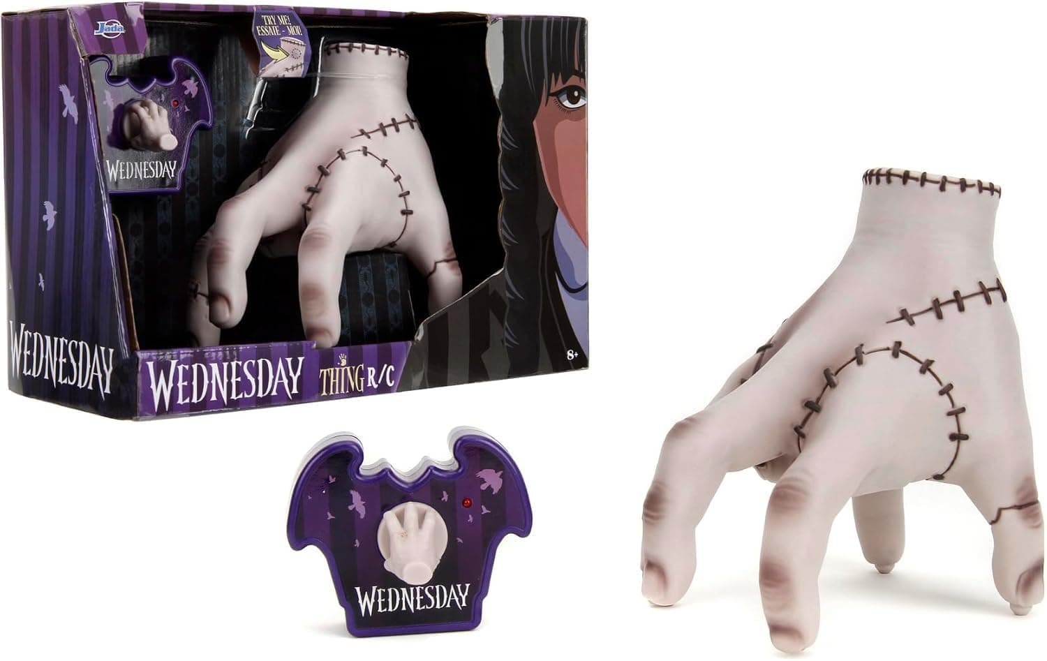Jada Toys Wednesday Addams RC Thing (18cm) - Ferngesteuertes eiskaltes Händchen für Wednesday Fans & Kinder ab 8 Jahre, Spielzeug-Hand inkl. Fernsteuerung & Batterien