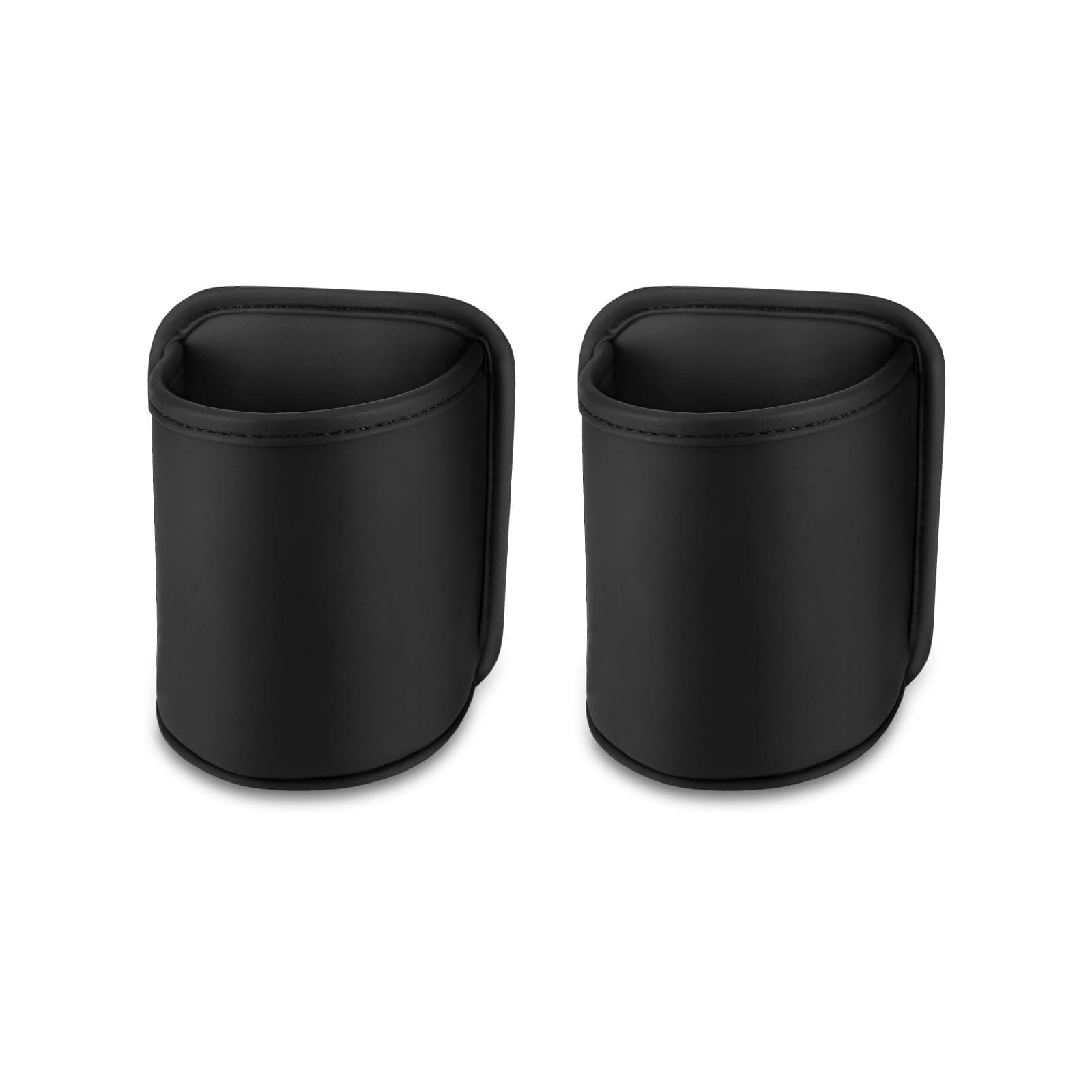 Koongloong Auto‑Getränkehalter 2 Stück Clip-on Getränkehalter Auto Becherhalter Flaschenhalter Getränke Halter für Türtasche Rücksitz-Tasche Schwarz PU-Leder