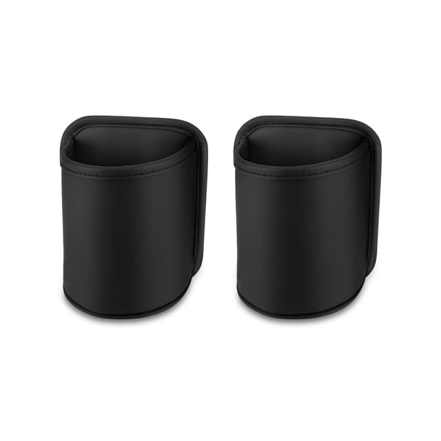 Koongloong Auto‑Getränkehalter 2 Stück Clip-on Getränkehalter Auto Becherhalter Flaschenhalter Getränke Halter für Türtasche Rücksitz-Tasche Schwarz PU-Leder