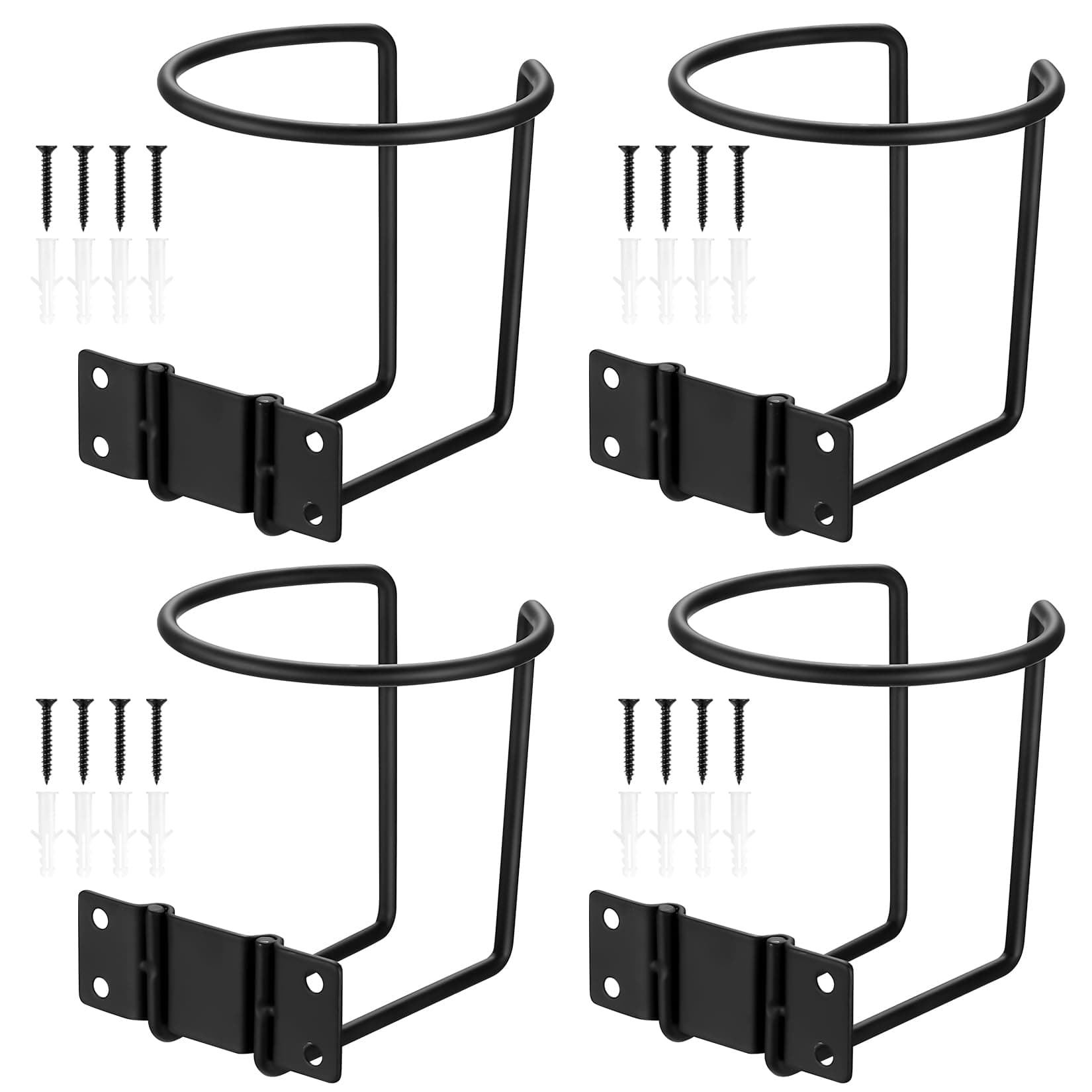 4 Stück Boot Ring Getränkehalter, Auto Becherhalter, Universal Getränkehalterung Bierflaschenhalter Wandmontage für Boot Yachten Marine Auto RV Startseite Waschraum Hardware(Schwarz)