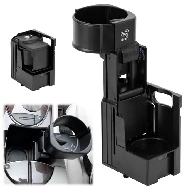 PSLER Getränkehalter für E-Klasse W211 S211 2004-2009 CLS C219 2006-2011 Mittelkonsole Ersatz A2116800014 B66920118-Auto-Mittelkonsolenhalter Schwarz Kunststoff W211 Getränkehalter