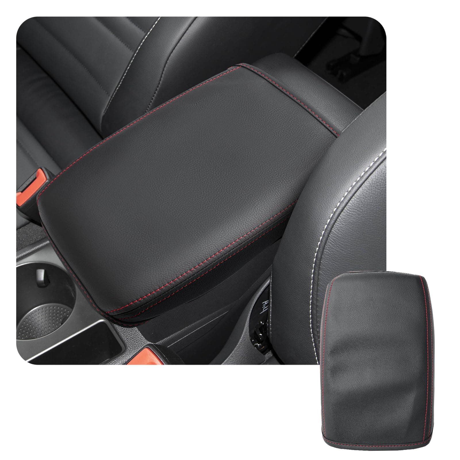 CDEFG Kompatibel mit Ford Tourneo Custom Transit Custom/VW Caddy 5/ Touran 2 5T 2022-2025 Mittelarmlehne Armlehnen Deckel Abdeckung Mittelkonsole Kunstleder Armlehne Box Cover Auto Zubehör