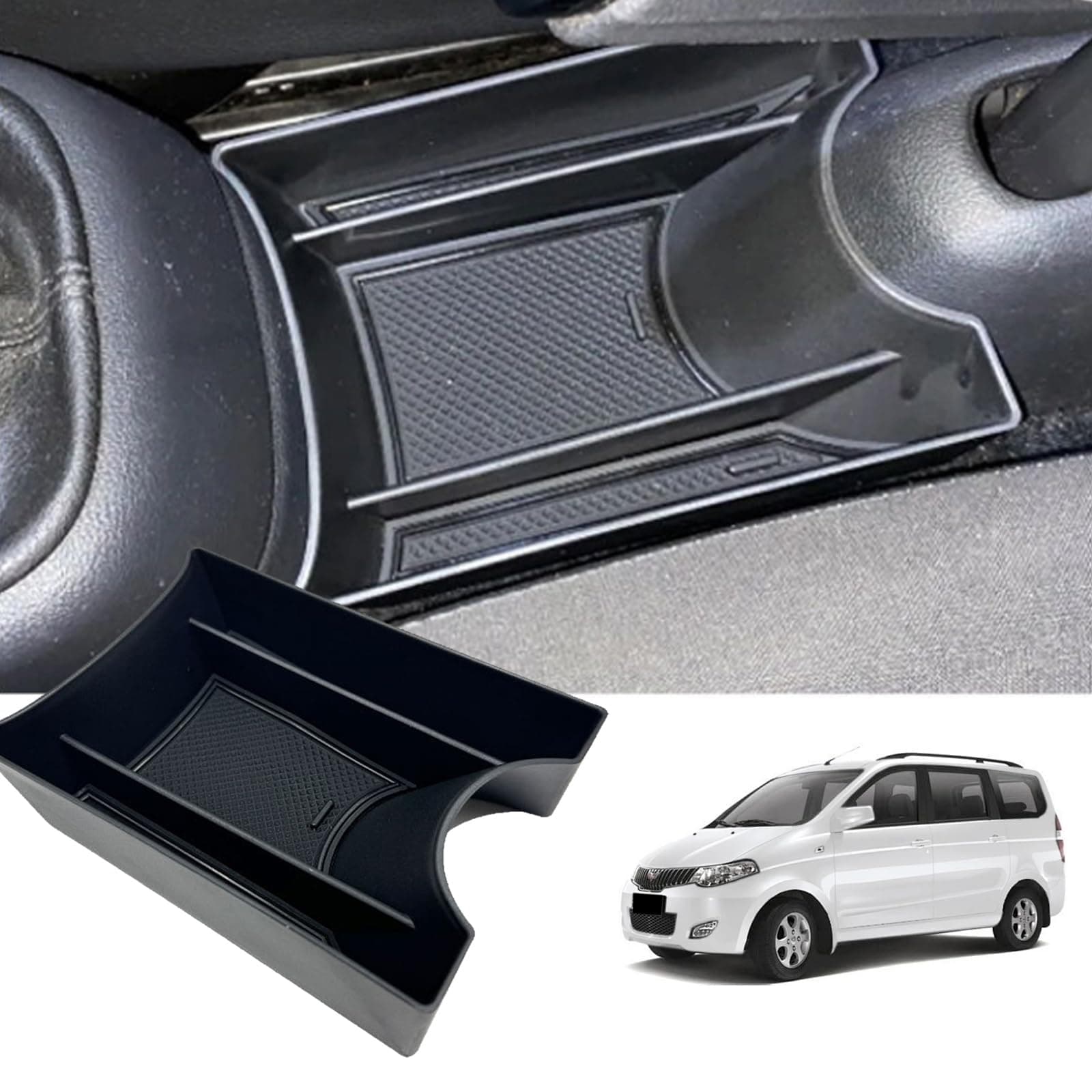 Xiciki Mittelkonsole Organizer Aufbewahrungsbox Kompatibel mit VW UP GTI/Seat MII/Skoda Citigo, Mittelarmlehne Handbremse Organizer Storage Box Innen UP GTI 2013-2023 Zubehör