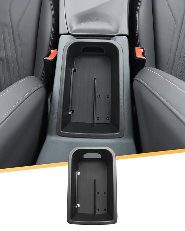 LFOTPP Kompatibel mit Cupra Terramar 2025 2026 Mittelkonsole Aufbewahrungsbox, Mittelarmlehne Handschuhfach Organizer Tray mit Rutschfester Matte, Für Terramar VZ 2.0/1.5 Hybird VZ Zubehör (Schwarz)