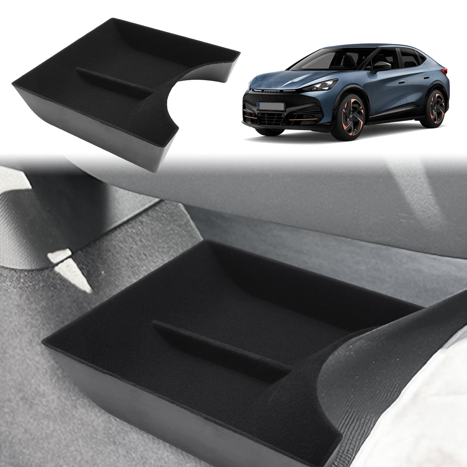 GAFAT Kompatibel mit Neu Cupra Tavascan 2025 2026 Mittelkonsole Aufbewahrungsbox, Tavascan VZ Organizer Tray Unten die Mittelkonsole, aus Flockung, Tavascan Zubehör Mittelkonsole (Flockung) Angebot bei HelloDeals