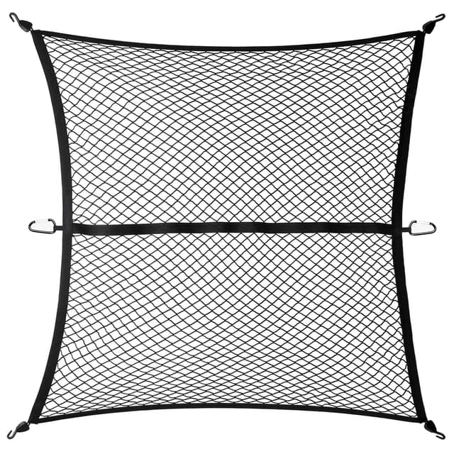 Gedlex Kofferraumnetz Auto, Hochelastisches Gepäcknetzc Groß, Spannnetz mit Haken, Kofferraum Netz 1,2 x 1,2 m Dehnbar bis 2,1 m x 2,1 m, Frachtnetz fur Pickup, LKW, SUV, Anhänger, Boot, Wohnmobil