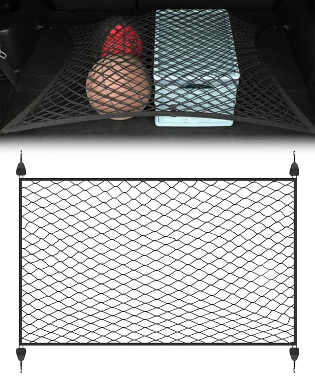 Flaconi 60x40cm Gepäcknetz,Kofferraumnetz,Gepäcknetz Auto,Gepäcknetz Wohnmobil,Auto Netz Kofferraum,Hundenetz Auto Kofferraum,Kofferraum Netztasche,Kofferraum Netz mit 4 ABS Haken für