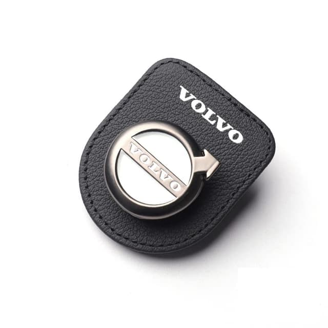 ZENCIX Leder, Auto Sonnenbrillenhalter, Für Volvo XC60 S40 S60 S90 XC40 XC70 XC90 V40 V60 V90 S80 S80L, Auto Sonnenblenden Brillenclip, Ticketkarten Clip, Innendekorationszubehör,Bla-ck