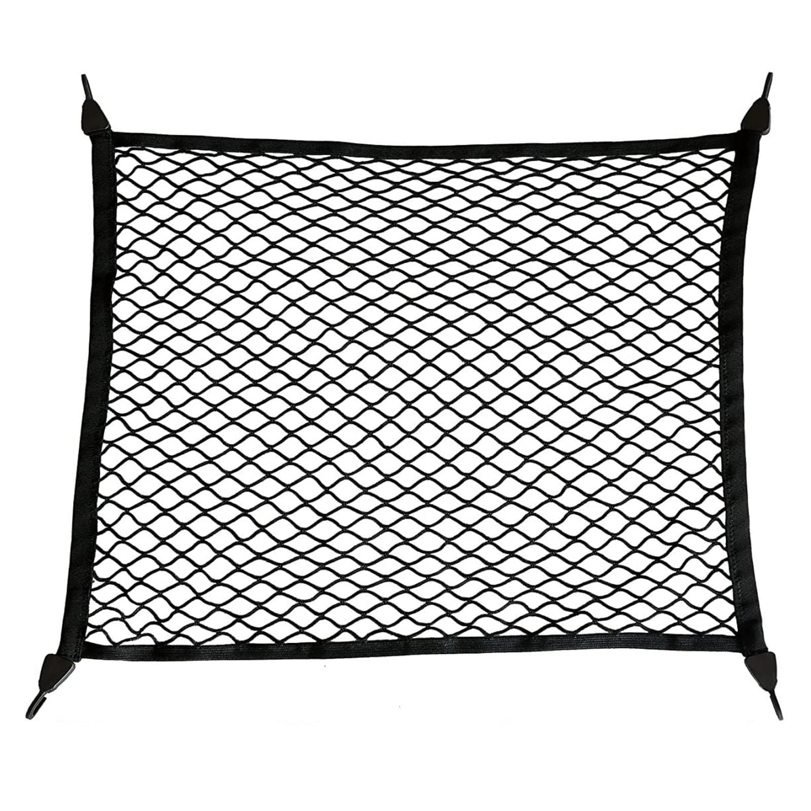 VOVANE Kofferraumnetz Gepäcknetz Auto, 80x60cm, Erstreckt Sich auf 160x120cm, Universal Auto Netz mit 4 massiven Haken, Nylon Super Elastisch Kofferraum Netz Organizer, Gepäckschutznetz. 1 Stück80×60cm Gepäcknetz