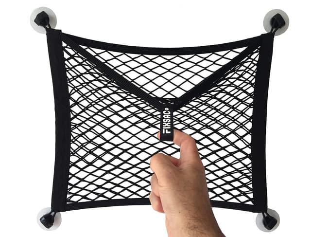 FixSac 2 - Aufbewahrungsnetz zum Befestigen OHNE Bohren, für Nutzfahrzeuge, Wohnmobile, Wohnmobile, Wohnwagen, Boote … (45 x 40 cm)