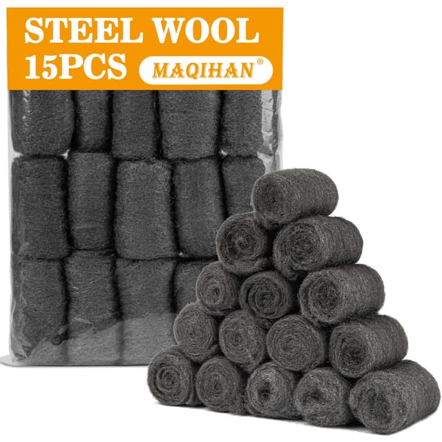 Stahlwolle 0000 Gegen Mäuse Vertreiben - MAQIHAN 15 Stück Metal Polish Stahlwolle Fein 0000 Gegen Ratten Steel Wool 0000 Eisenwolle Nagerschutz Bauschaum