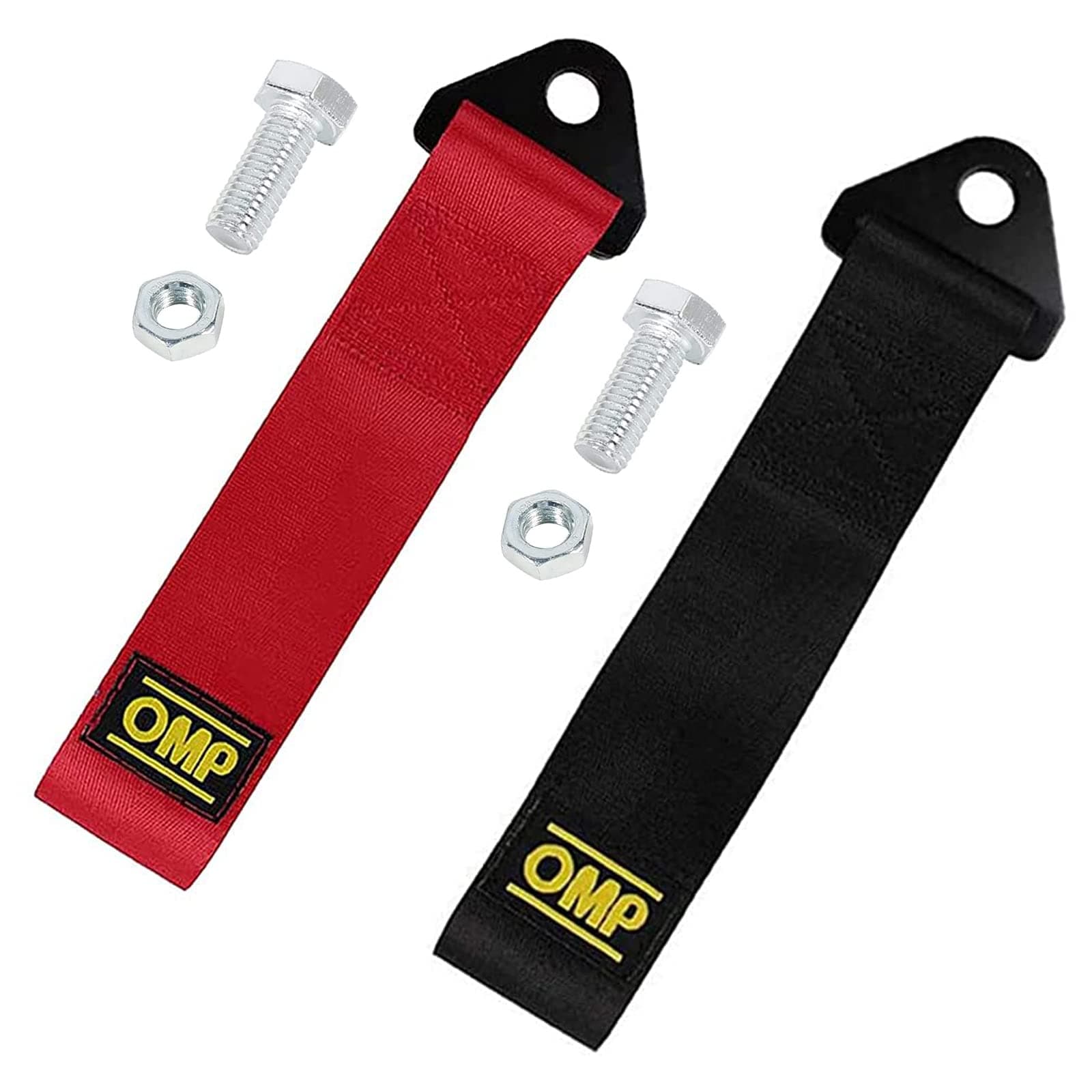 Exbrith 2 Stück Abschleppseil für Rennwagen, Nylon Abschleppseile, Nylon Trailer Tow Ropes, Zugseil Rennwagen, für Racing Abschlepphaken für Front- und Heckstoßstange (Rot, Schwarz)