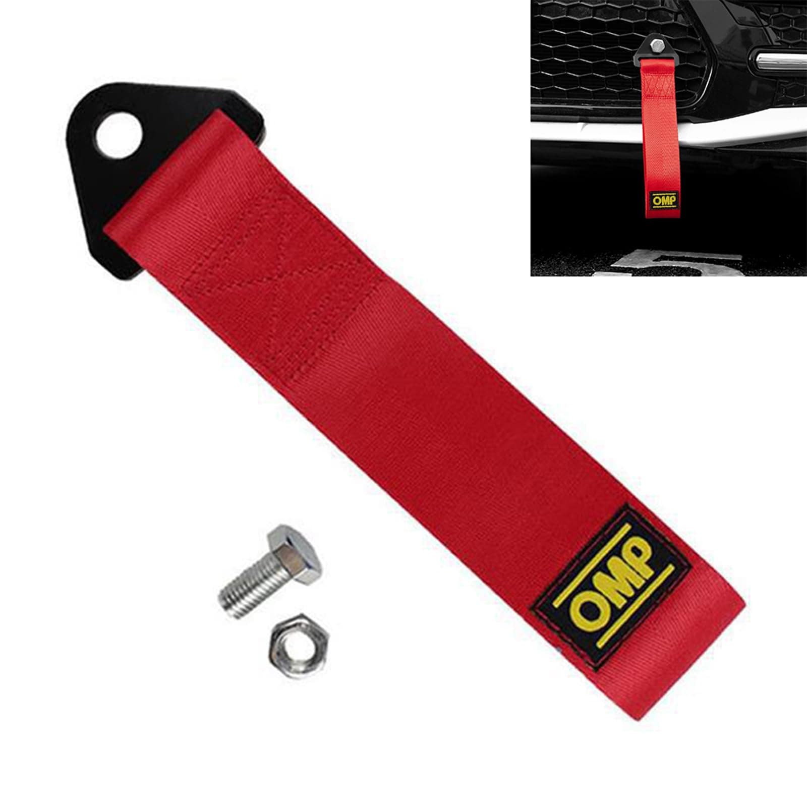 Racing Auto Anhänger Seil,Racing Abschleppgurt,Abschleppschlaufe,Universal Hochfestes Abschleppseil,Abschleppseil aus Nylon,Auto Abschleppschlaufe,Multifunktionales Traktionsseil 1 Stück Rot Tokaneit