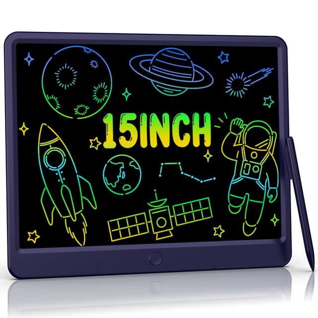 TUGAU LCD Schreibtafel für Kinder Buntes Display Zeichenbrett Löschbarer Zaubertafel Kinderspielzeug Mädchen Jungen Spielzeug ab 2 Jahren Geburtstags Geschenke Blue
