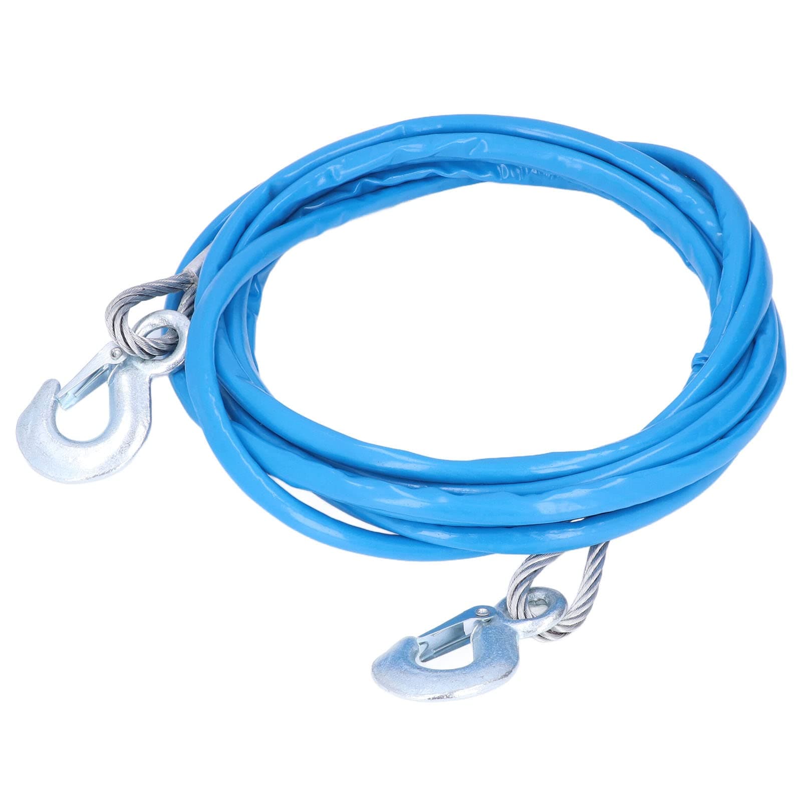 Abschleppseil Auto mit Haken 5mx12mm/16.4ftx0.5in 7T Abreißseil PVC Stahl Anhängersicherung Sicherungsseil Abschleppgurt Pannenhilfe Doppel Zugseil Spannseil für für Autos SUVs leichte Lastwagen Blau