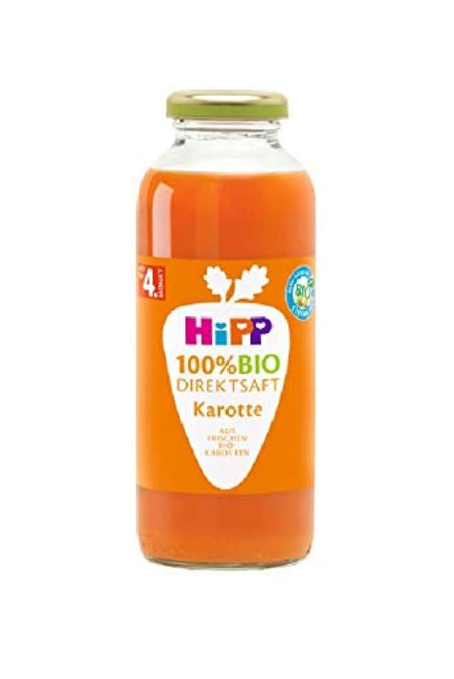 HiPP 100% Direktsaft Karotte (6 x 330 ml), ab 5. Monat, aus frischen Gemüsen direkt gepresst, reich an Vitamin C, ohne Zuckerzusatz, in bester Bio-Qualität Direktsaft Karotte 330 ml (6er Pack)