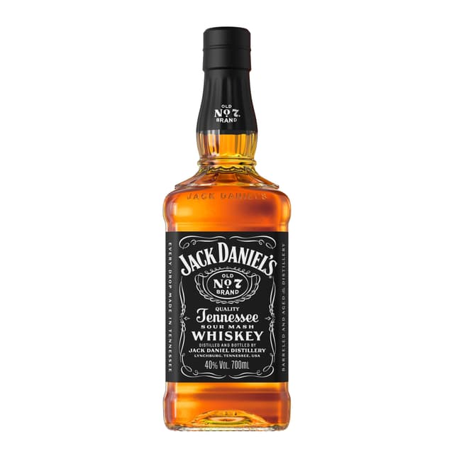 Jack Daniel's Old No. 7 - Tennessee Whiskey - Karamell, Vanille und Noten von Eichenholz - 0.7L/ 40% Vol. Bourbon Whisky Eine Einzelflasche Old No.7