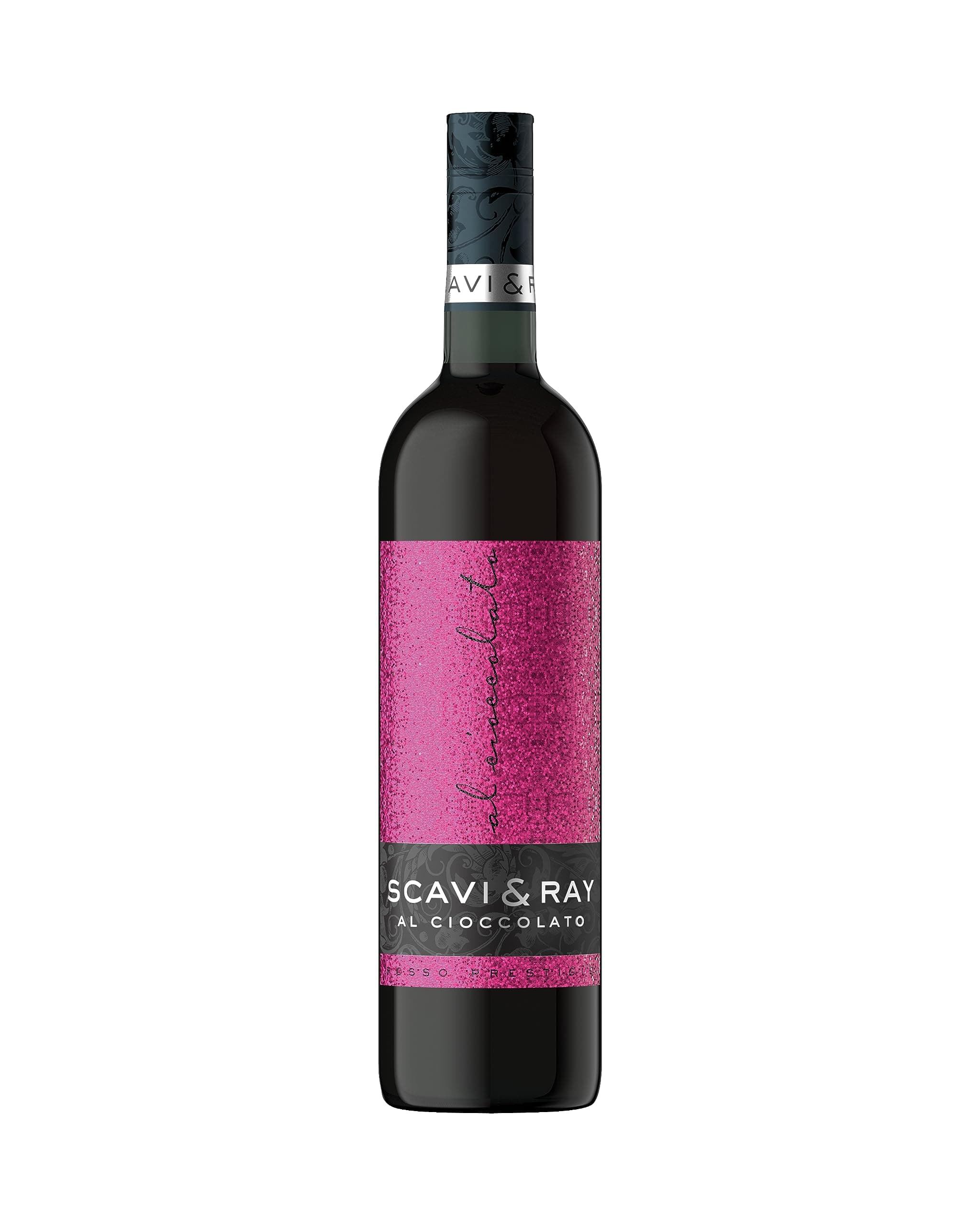 SCAVI & RAY Al Cioccolato Rotwein 0,75l, süß, aromatisierter Wein aus Italien, fruchtig-intensiv mit Schokoladen-Note 10% Vol. Alkohol - kalt & heiß genießbar Al Cioccolato 750 ml (1er Pack)