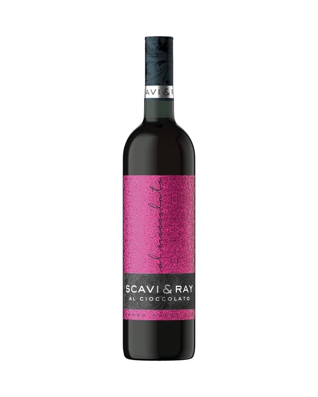 SCAVI & RAY Al Cioccolato Rotwein 0,75l, süß, aromatisierter Wein aus Italien, fruchtig-intensiv mit Schokoladen-Note 10% Vol. Alkohol - kalt & heiß genießbar Al Cioccolato 750 ml (1er Pack)