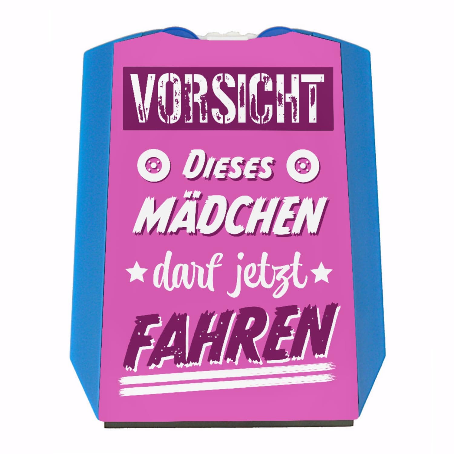 speecheese Vorsicht - Dieses Mädchen darf jetzt Fahren Parkscheibe mit 2 Einkaufswagenchips als lustige Geschenkidee für die Freundin zum Führerschein oder für die Tochter wenn sie mit Papas