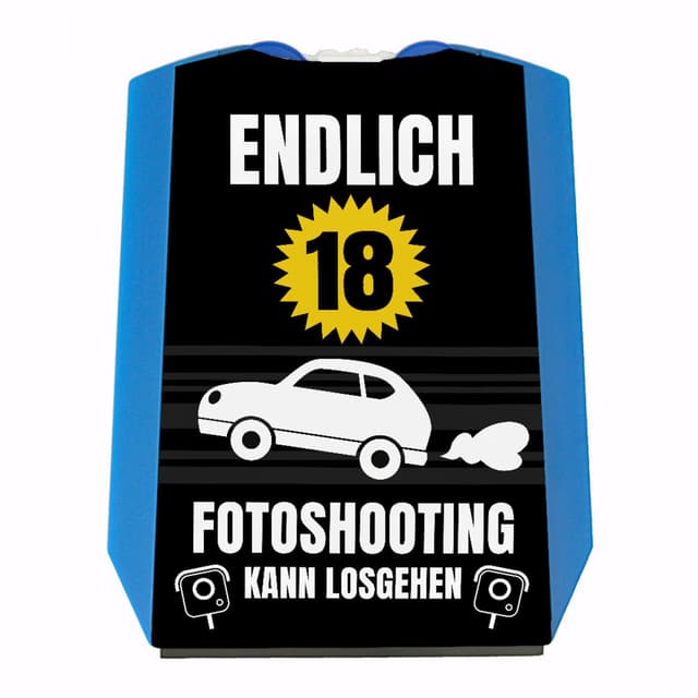 speecheese Endlich 18 Parkscheibe mit Spruch Fotoshooting kann losgehen Jetzt Volljährig Fahranfänger - Lustiges Geburtstagsgeschenk Witziges Auto Gadget Blitzer