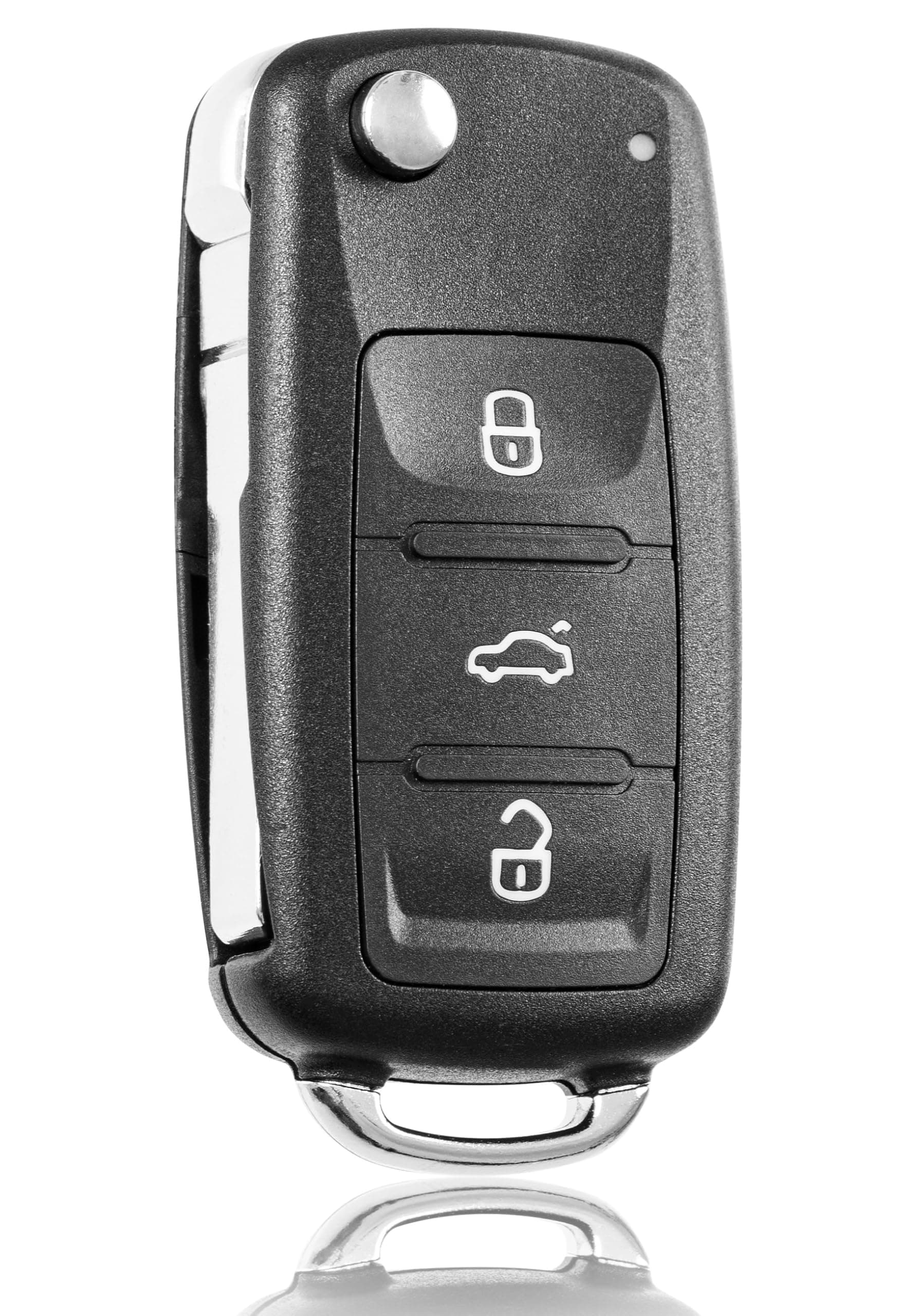 FINTERRY Volkswagen Schlüsselgehäuse Ersatz für Golf Polo Touran Tiguan Octavia Fabia Ibiza – 3 Tasten Auto Schlüssel Hülle Klappschlüssel Ersatzgehäuse mit Schlüsselrohling & Fernbedienung Gehäuse VW-209