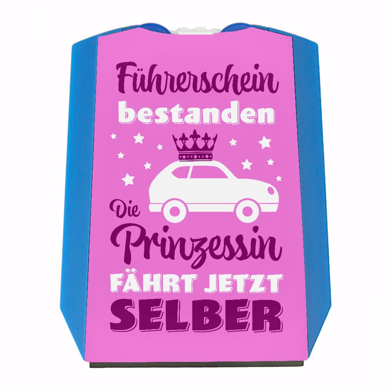 speecheese Prinzessin Parkscheibe mit Spruch Führerschein bestanden Auto-Zubehör für volljährige Fahrer Vermeide Strafzettel beim Parken Frauen Pink Mädchen