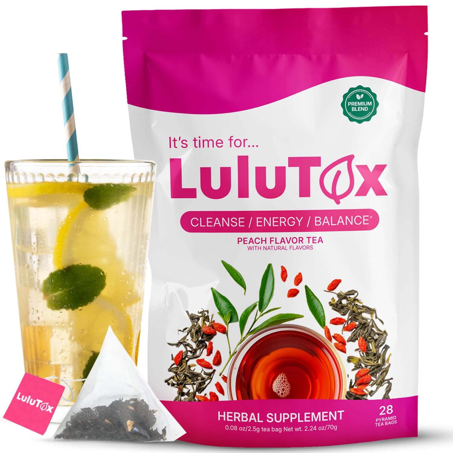 LULUTOX Detox Tee zum Abnehmen – Natürliche Kräutermischung mit Löwenzahn, Ginseng & Ingwer – Unterstützt Abnehmziele, Verdauung, Blähungen & Wohlbefinden in den Wechseljahren – Vegan (28 Teebeutel) 28 stück (1er Pack) Angebot bei HelloDeals