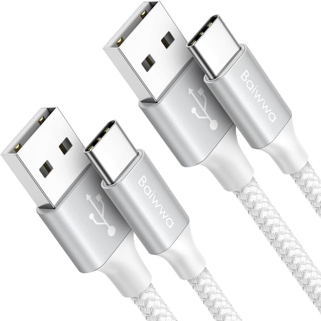 USB A auf USB C Kabel Weiß, 2Stück 1M USBC Ladekabel 3.1A Schnellladung für iPhone 15 16 17 Pro Max, für Samsung Galaxy S24 S23 S22 S21 Plus, A55 A54 A35 A25 A16 1M Weiß 2