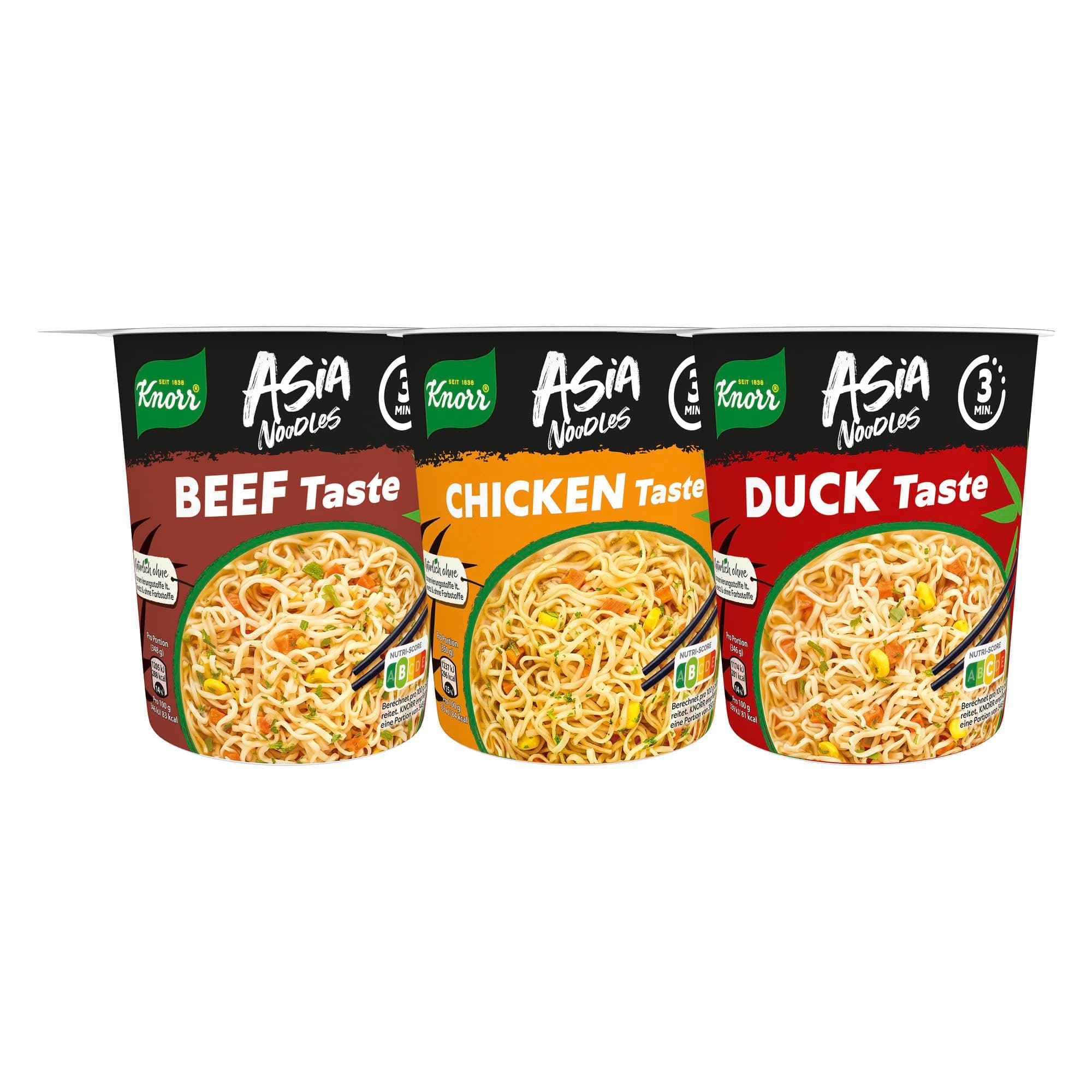 Knorr Instant Nudeln Asia Noodles Mix schneller Asia Snack fertig in nur 3 Minuten 24x 1 Portion Mix 65 g (24er Pack) Angebot bei HelloDeals