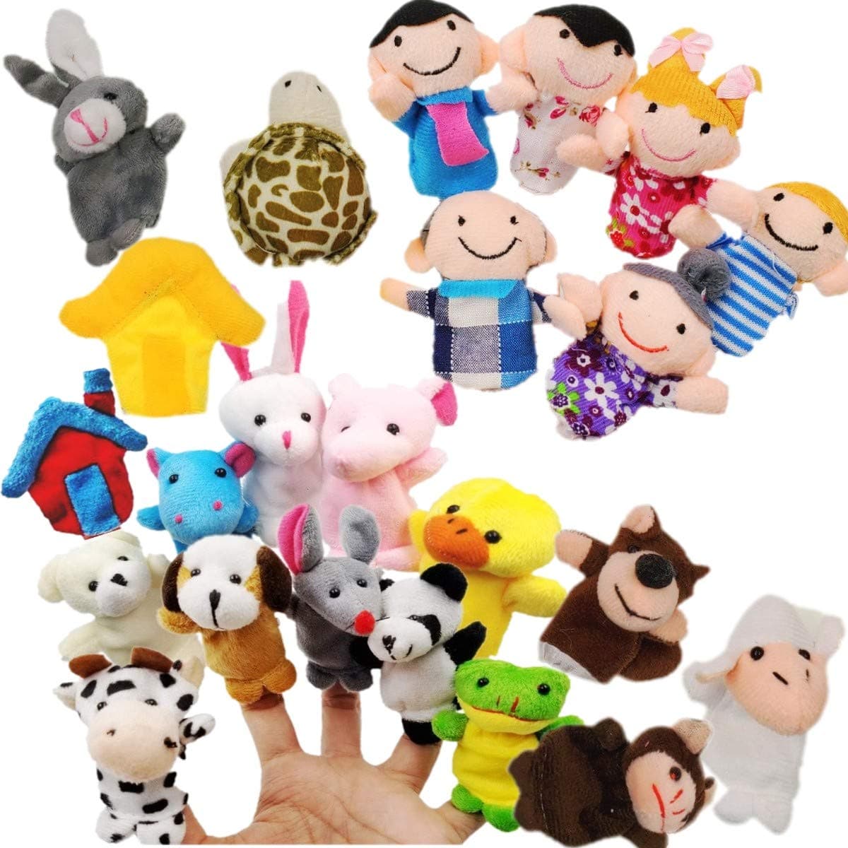 JZK 24 x Klein Tier Fingerpuppe Set plüschtier Handpuppe Mitgebsel Geschenk Gastgeschenk für Geburtstag Kinder Party Tasche Füllstoffe Weihnachten Angebot bei HelloDeals