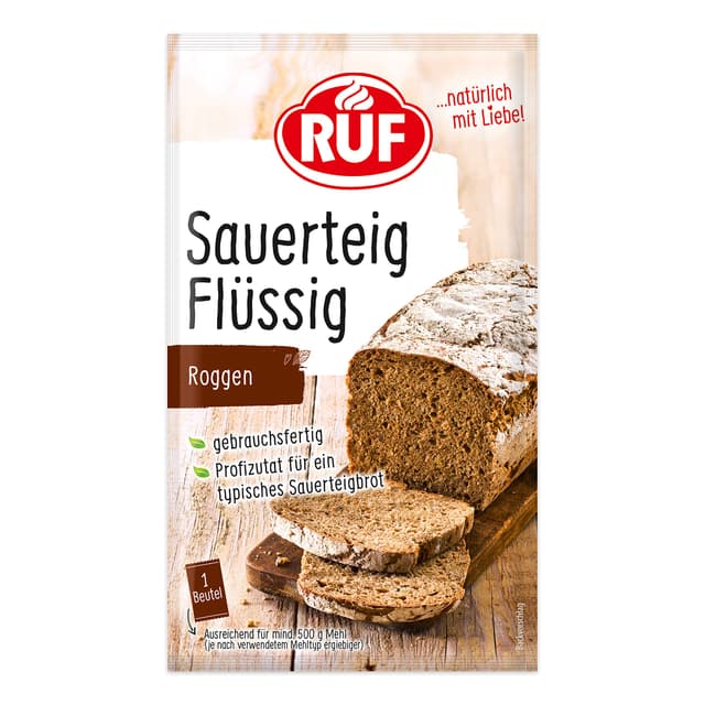 RUF Roggensauerteig flüssig, Sauerteigextrakt für Brot & Brötchen, Sauerteigbrot Backzubehör für Roggenbrot und Vollkornbrot, 1x70g flüssig 70 g (1er Pack)