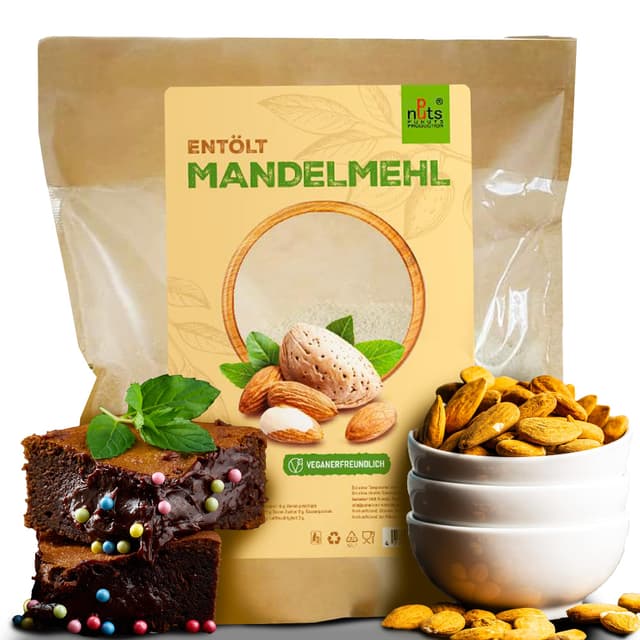 Mandelmehl entölt 1 kg, glutenfrei 100% natürliches mandelmehl entölt low carb