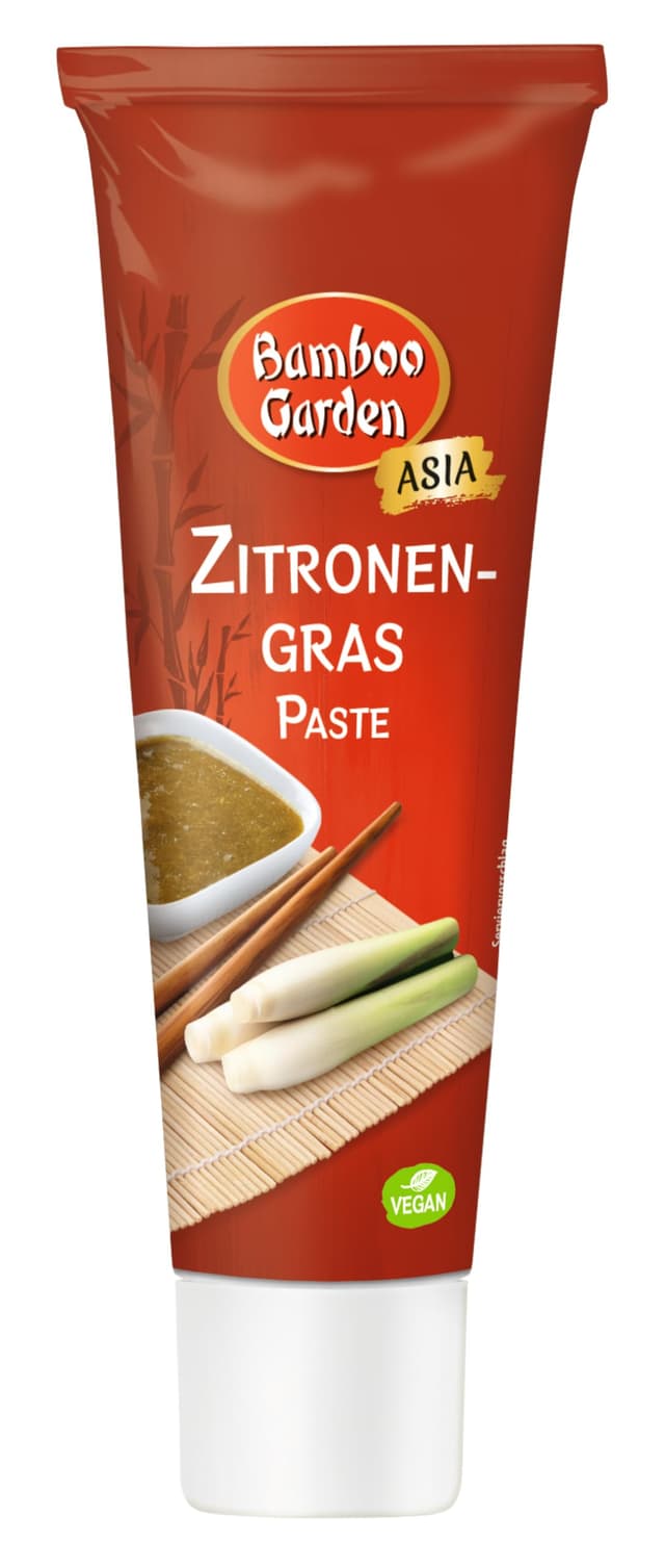 Bamboo Garden - Zitronengraspaste | Zum Würzen von Saucen und Dips | Wiederverschließbare Verpackung | Vegan | 45 g in der Tube