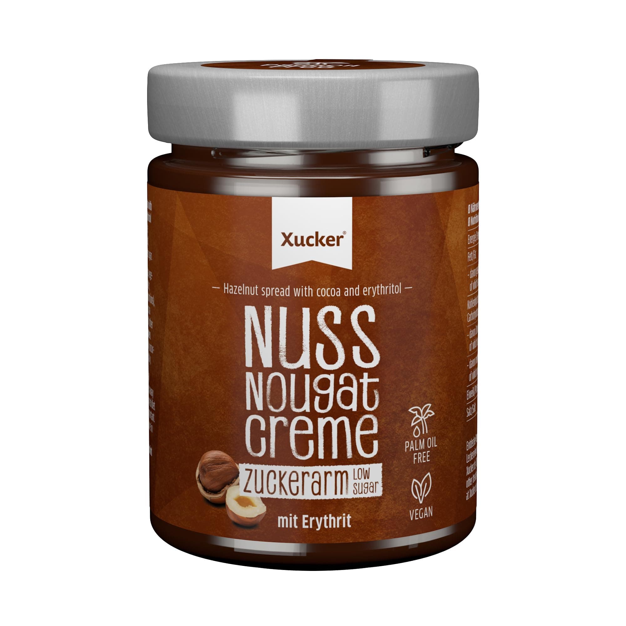 Xucker Nuss-Nougat-Creme 300 g – Zuckerarm, vegan, ohne Palmöl, cremig mit Erythrit gesüßt und 33% Haselnüssen Nuss-Nougat 300 g (1er Pack) Angebot bei HelloDeals
