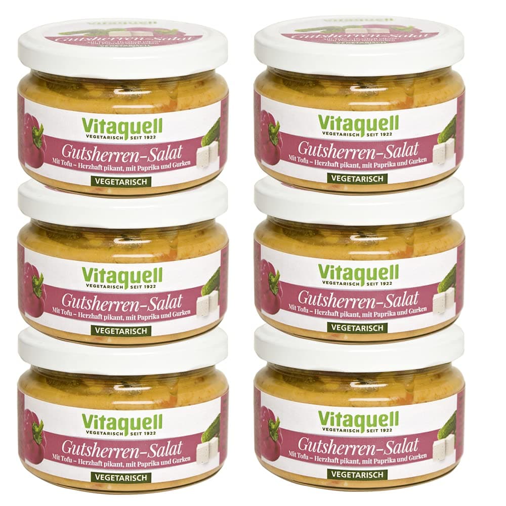 Vitaquell 6 x Gutsherren - Salat - vegetarisch, herzhaft pikant, 200g To Go Angebot bei HelloDeals