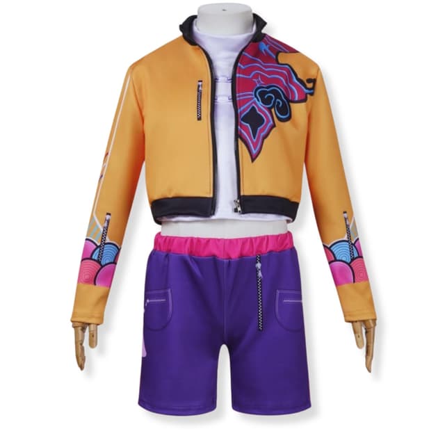 Yigoo Korea Pop singer Kostüm Kinder, Pop Star Cosplay Costume Outfit Mädchen, Anime Jäger Popsänger Idol Bühnenuniform Verkleidung für Karneval Halloween Party 130 H708-1