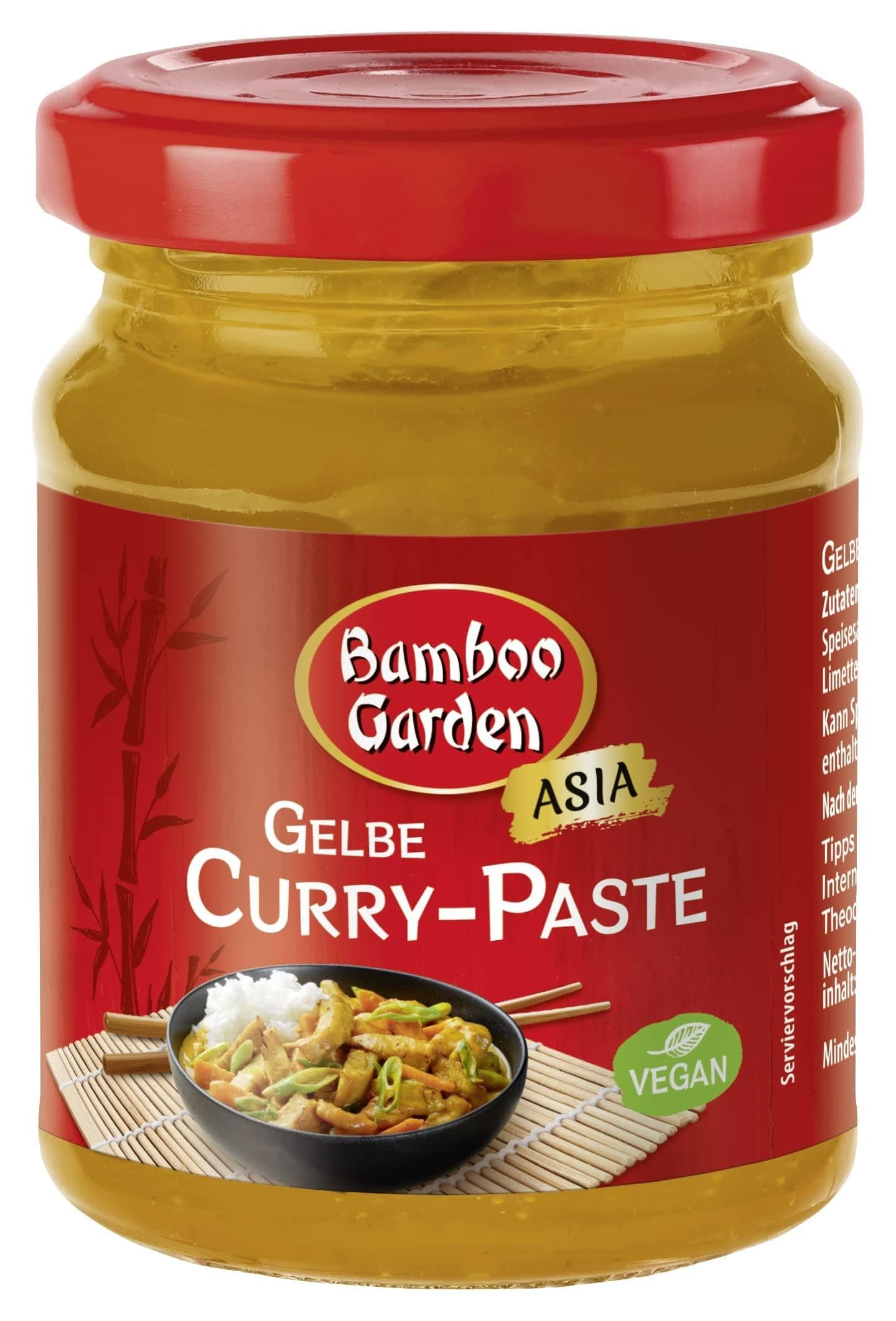 Bamboo Garden - Gelbe Currypaste , Aus natürlichen Zutaten , Optimal für thailändische Curry-Gerichte , 1 x 125 g