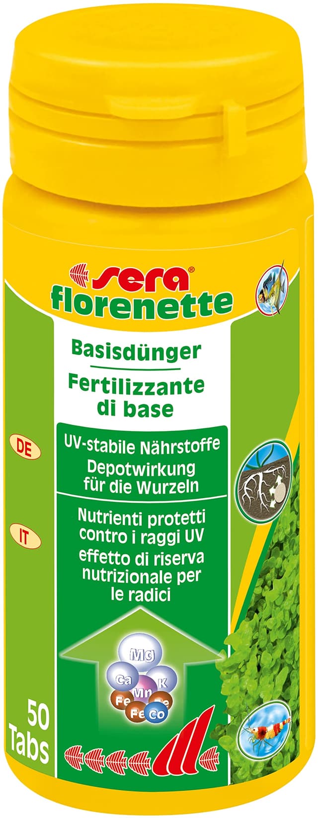sera florenette 50 Tabletten für prächtige Wasserpflanzen im Aquarium, mit Nährstoffdepot an der Wurzel, Dünger für die Wurzeln, für Aquarienpflanzen, Small