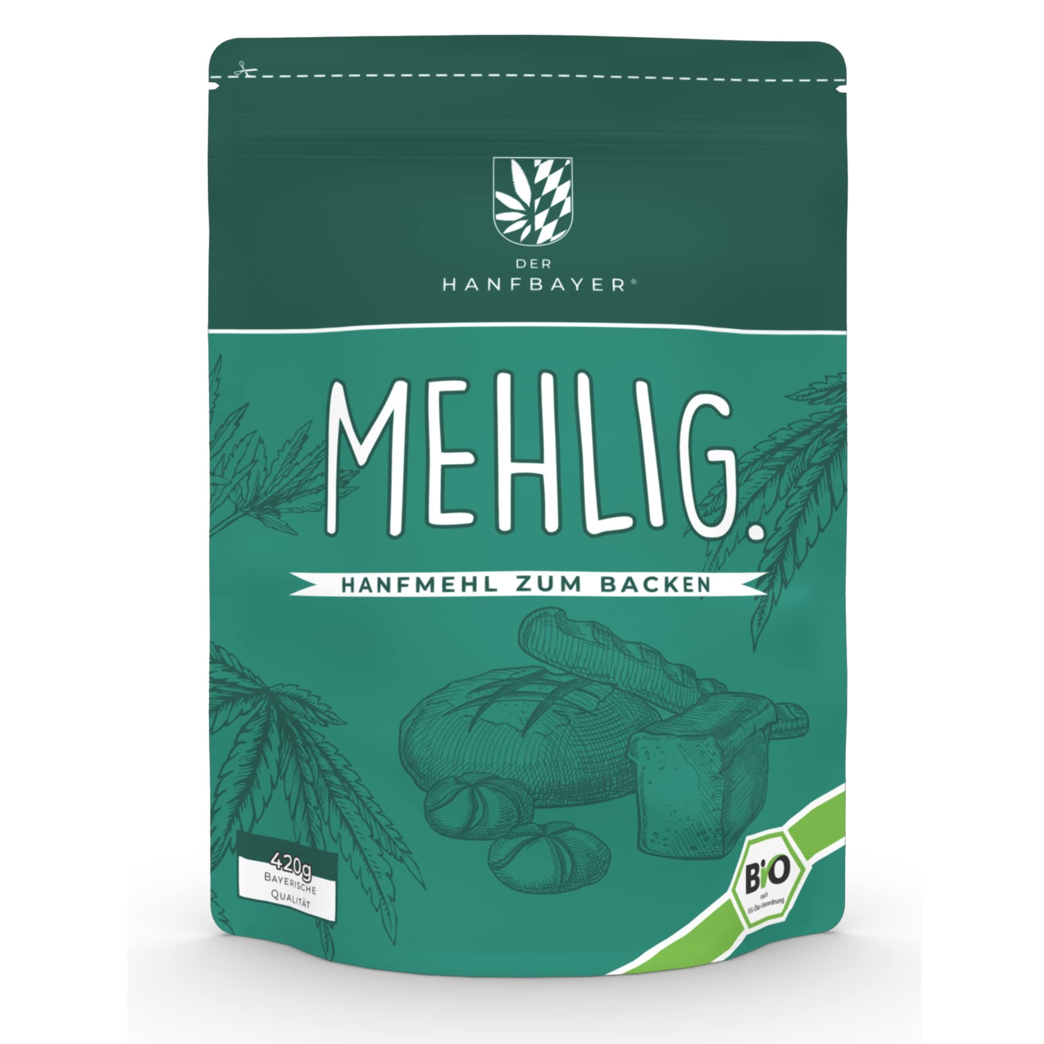 Der Hanfbayer® | Bio Hanfmehl | Backen | Naturbelassen ohne Zusatzstoffe | Made in Germany | Kohlenhydratarm | Proteinquelle - 420g Angebot bei HelloDeals
