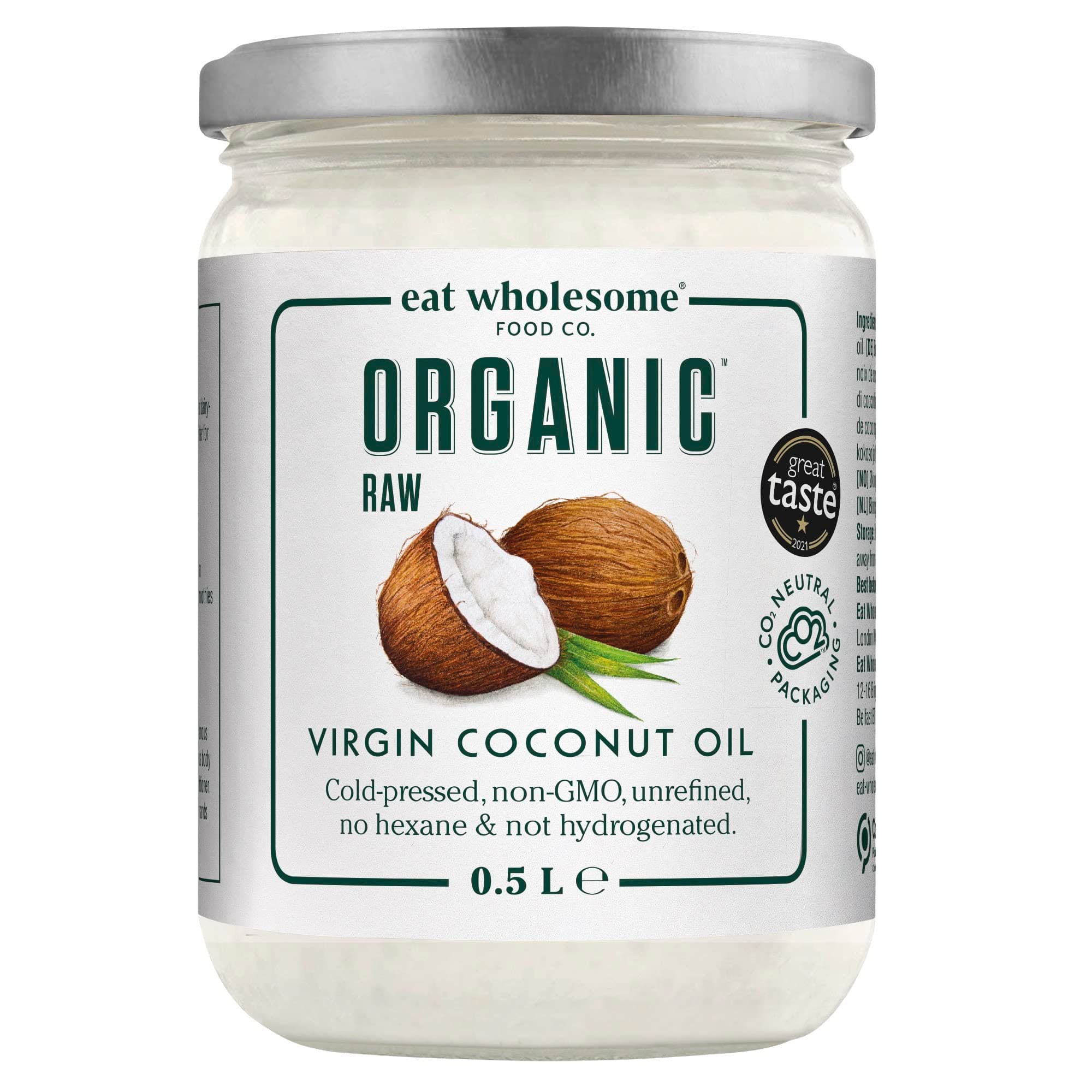 Eat Wholesome Organic Virgin Coconut Oil, 500 ml | Bio kokosöl | Zum Kochen | Backen | Für die hautfeuchtigkeitspflege | Haarspülung Angebot bei HelloDeals