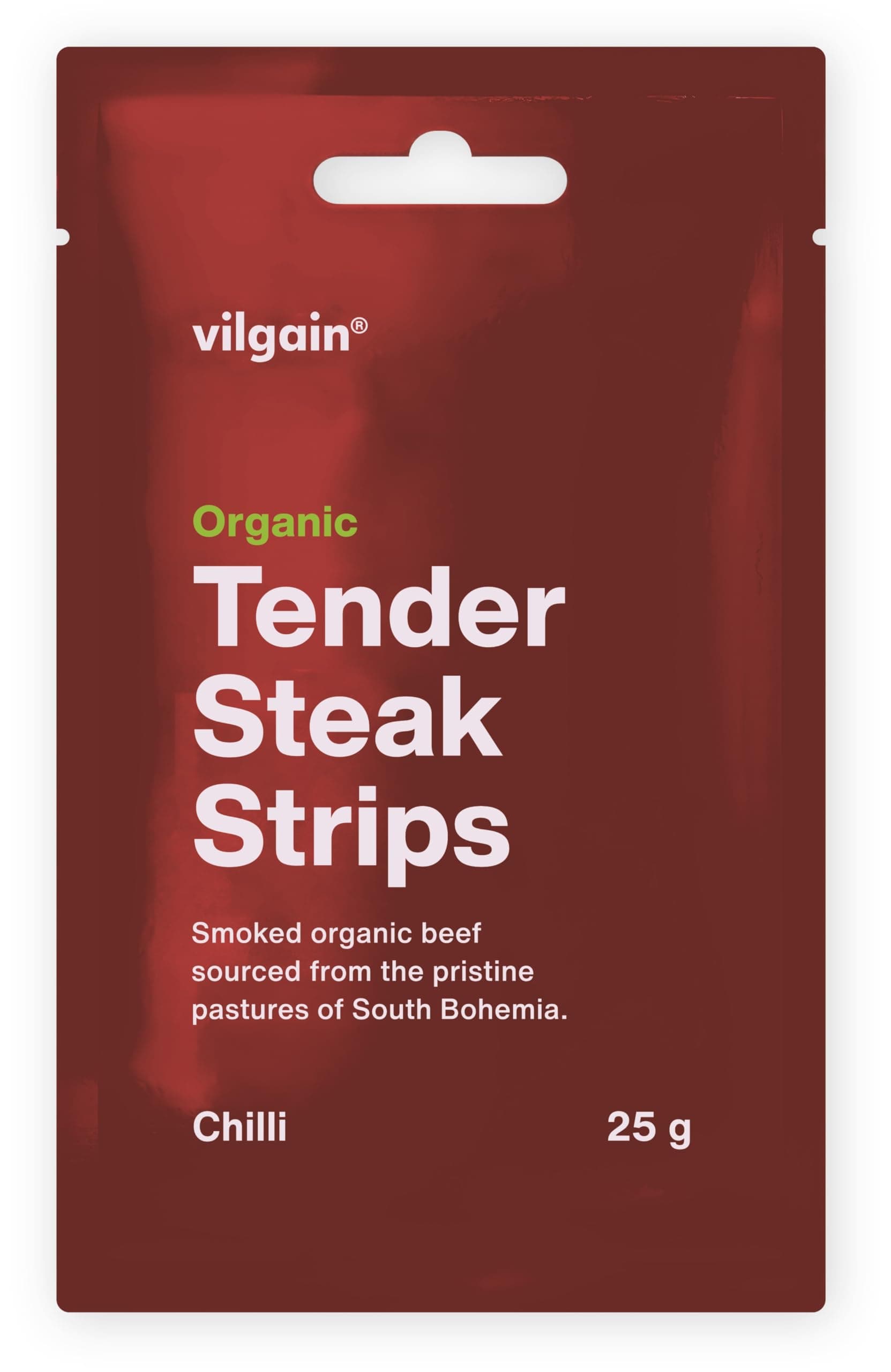 Vilgain Bio Steak Streifen Chili - Glutenfrei, Proteinreich, 25g - Herzhafter Rindfleisch Snack für Unterwegs - Bio Rindfleisch, Jerky, Chili Geschmack - Trockenfleisch Chilli Angebot bei HelloDeals