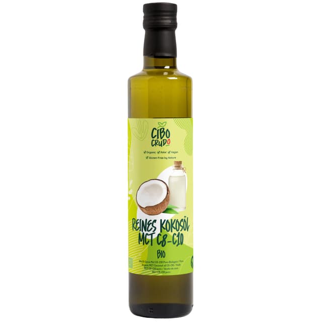 MCT Öl Bio - 500ml. Kokos MCT Öl C8 C10 Kalt Gepresst 100% Natürlich und Rein für Low Carb Keto und Paleo Diäten. MCT Kokosöl Vegan und Non GMO. Organic MCT Oil. MCT C8 C10 500 ml (1er Pack)