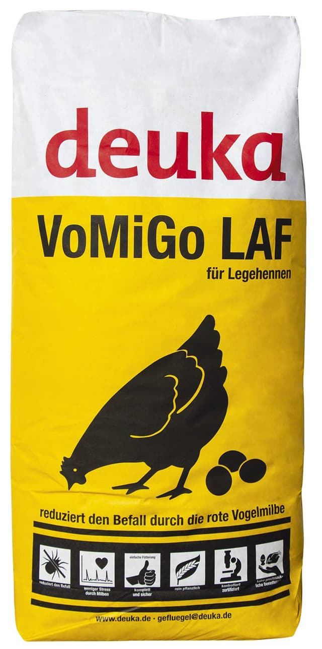 deuka VOMIGO Legekorn 25 kg Pellets Alleinfutter gegen die Rote Vogelmilbe